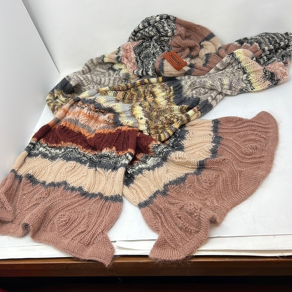 108” Missoni Cashmere Wool Blend Long Wrap Scarf Shawl - Picture 4 of 7